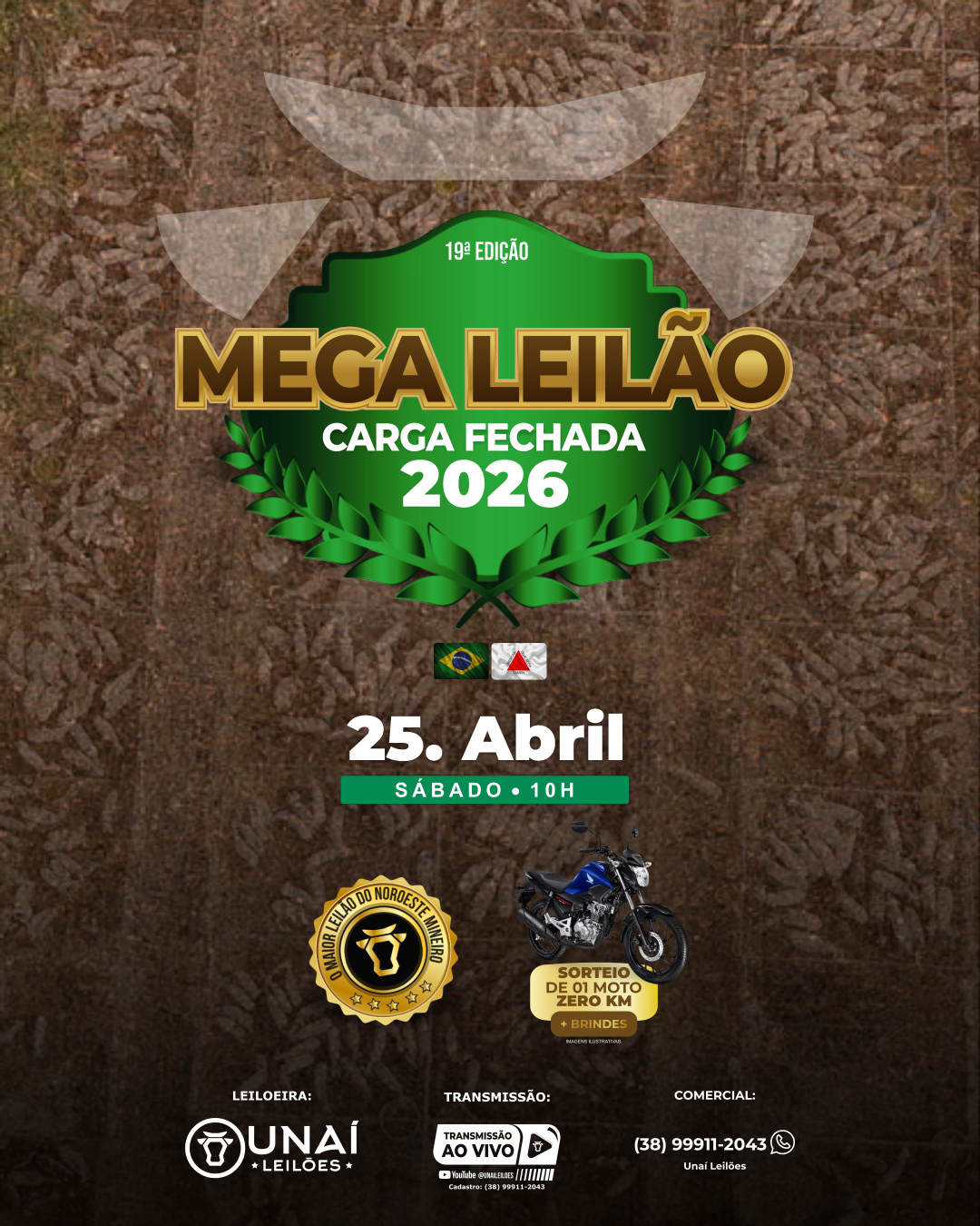 MEGA LEIL�O CARGA FECHADA 2026 - SORTEIO DAS MOTOS